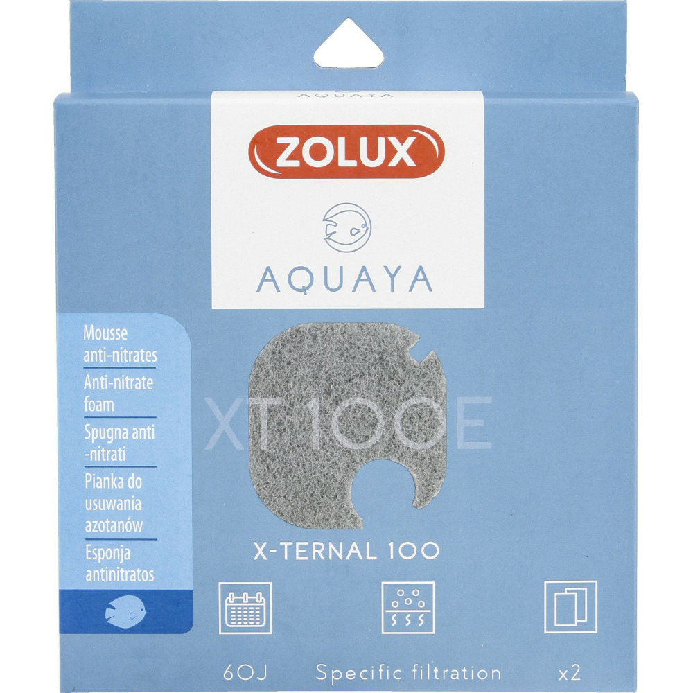 Filtre pour pompe x-ternal 100, filtre xt 100 e mousse anti nitrates x 2. P