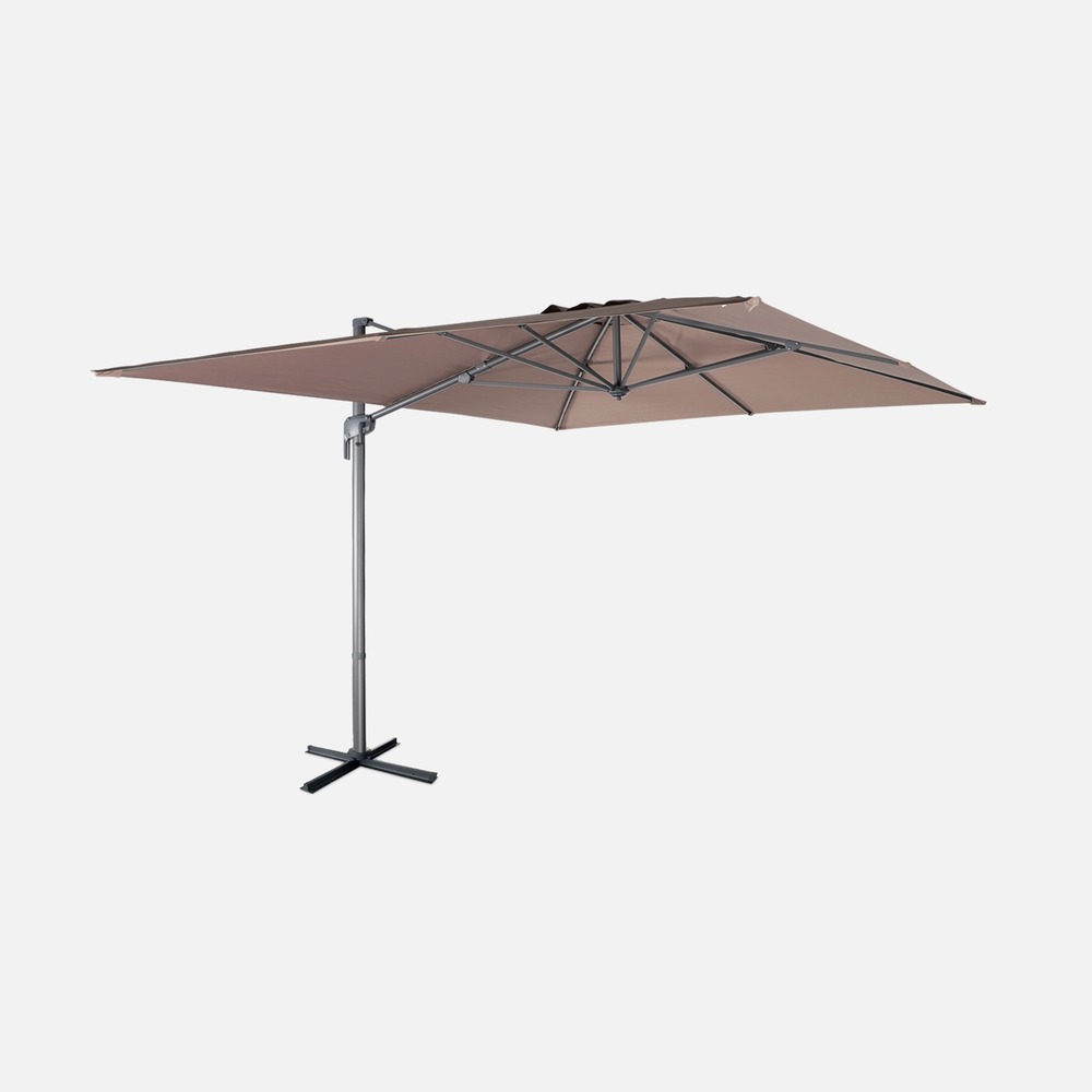 Parasol déporté rectangulaire 3x4m – antibes – parasol déporté, inclinable, rabattable et rotatif à 360°