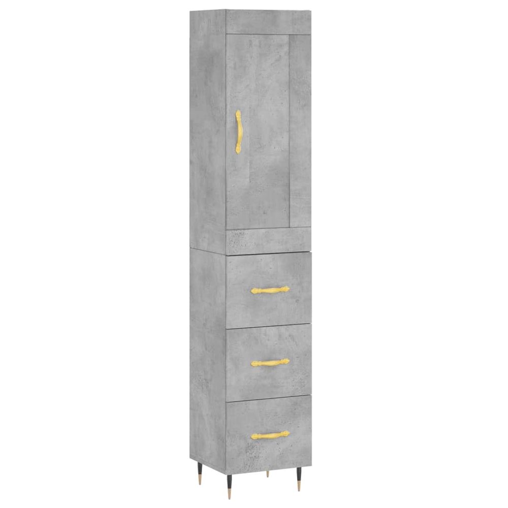 Buffet bahut commode armoire meuble de rangement organisateur cuisine salle de séjour salon haut 34,5 x 34 x 180 cm bois d'in