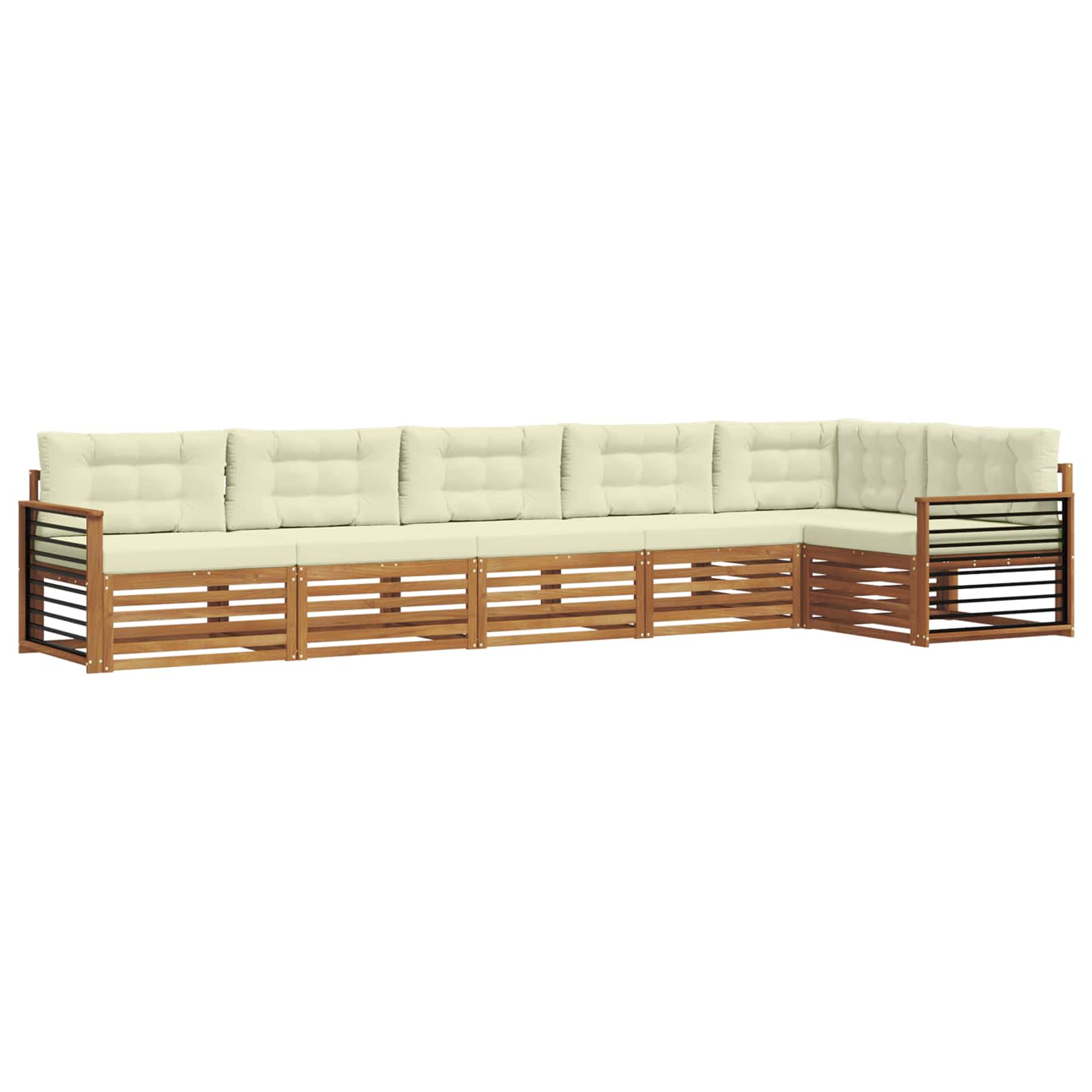 Ensemble de canapés d'extérieur 6 pcs naturel et crème