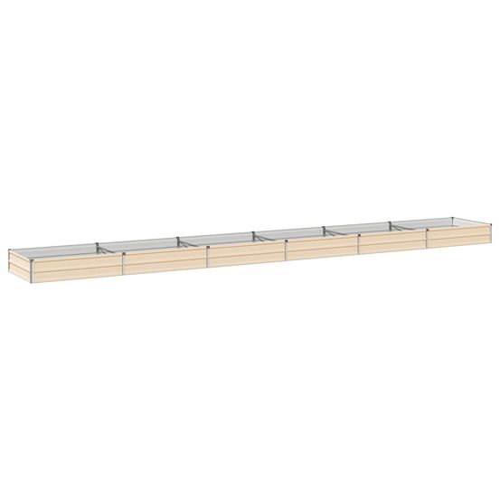 Jardin surélevé ivoire 600 x 80 x 24 cm acier laminé à froid