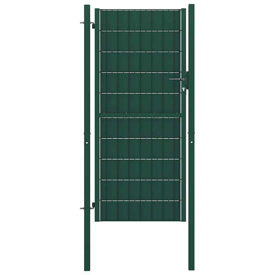 Portail de clôture en pvc et acier 100 x 124 cm vert