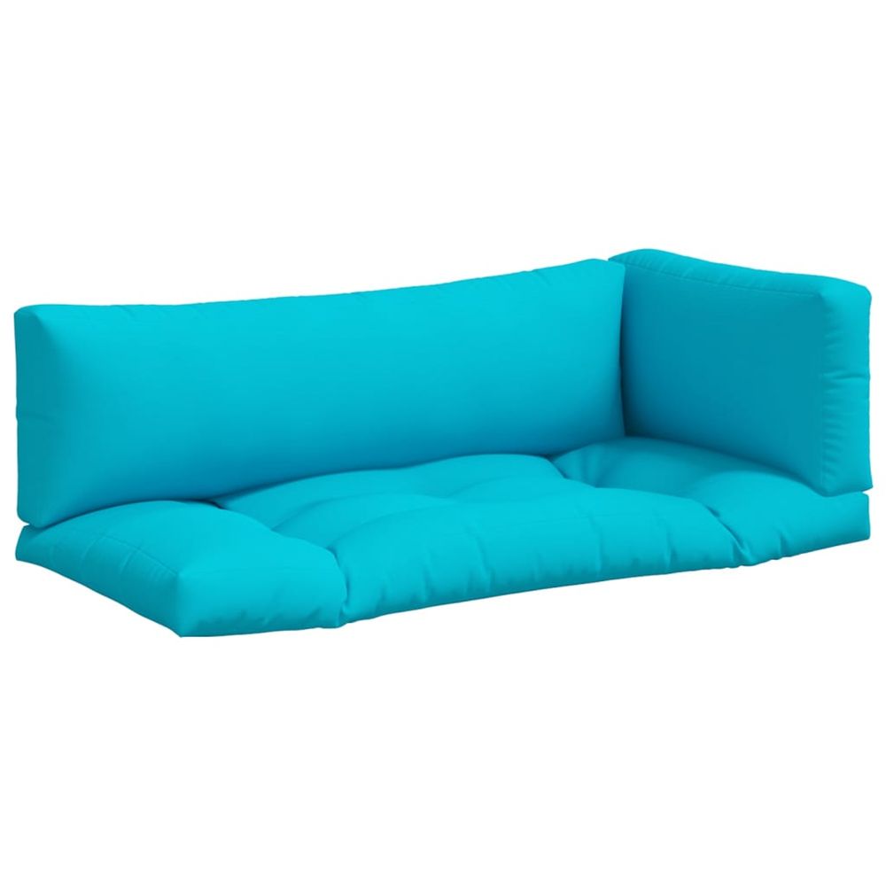 Coussins de palette lot de 3 turquoise tissu oxford