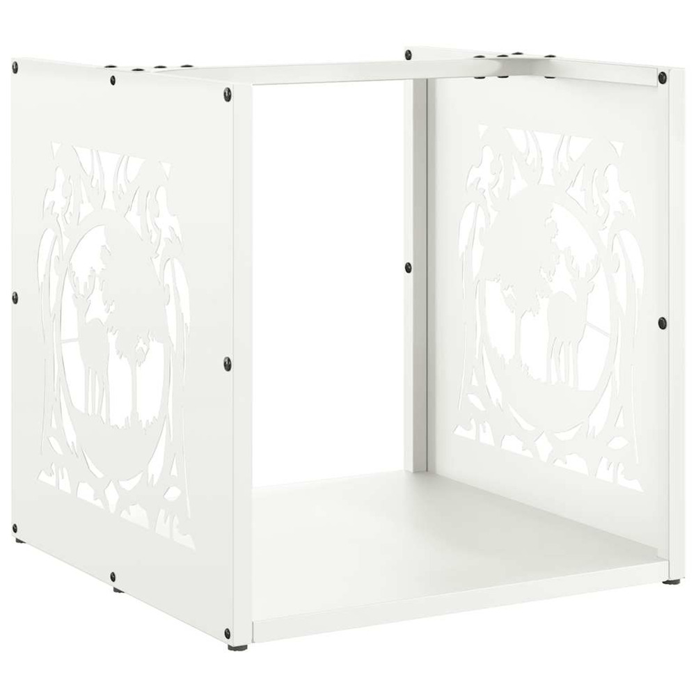 Portant de bois chauffage blanc 40x40x40 cm