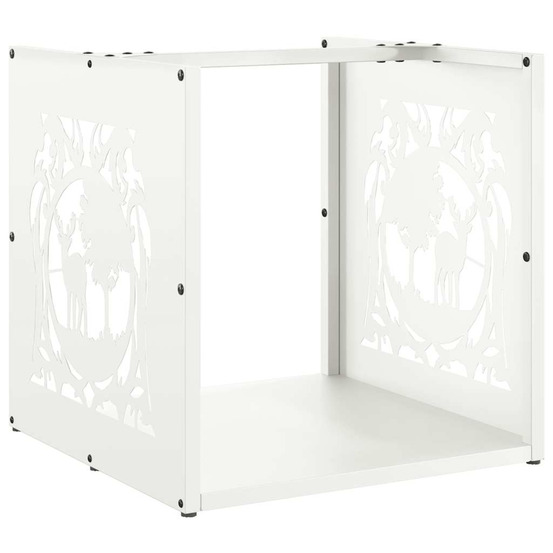 Portant de bois chauffage blanc 40x40x40 cm