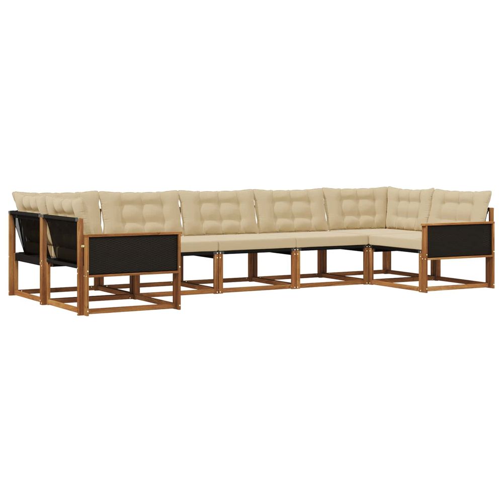 Ensemble de canapés d'extérieur 7 pc naturel et beige