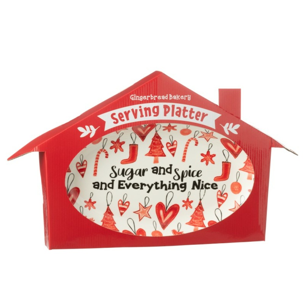 Assiette ovale en céramique rouge 55.5x4.8x31.5 cm