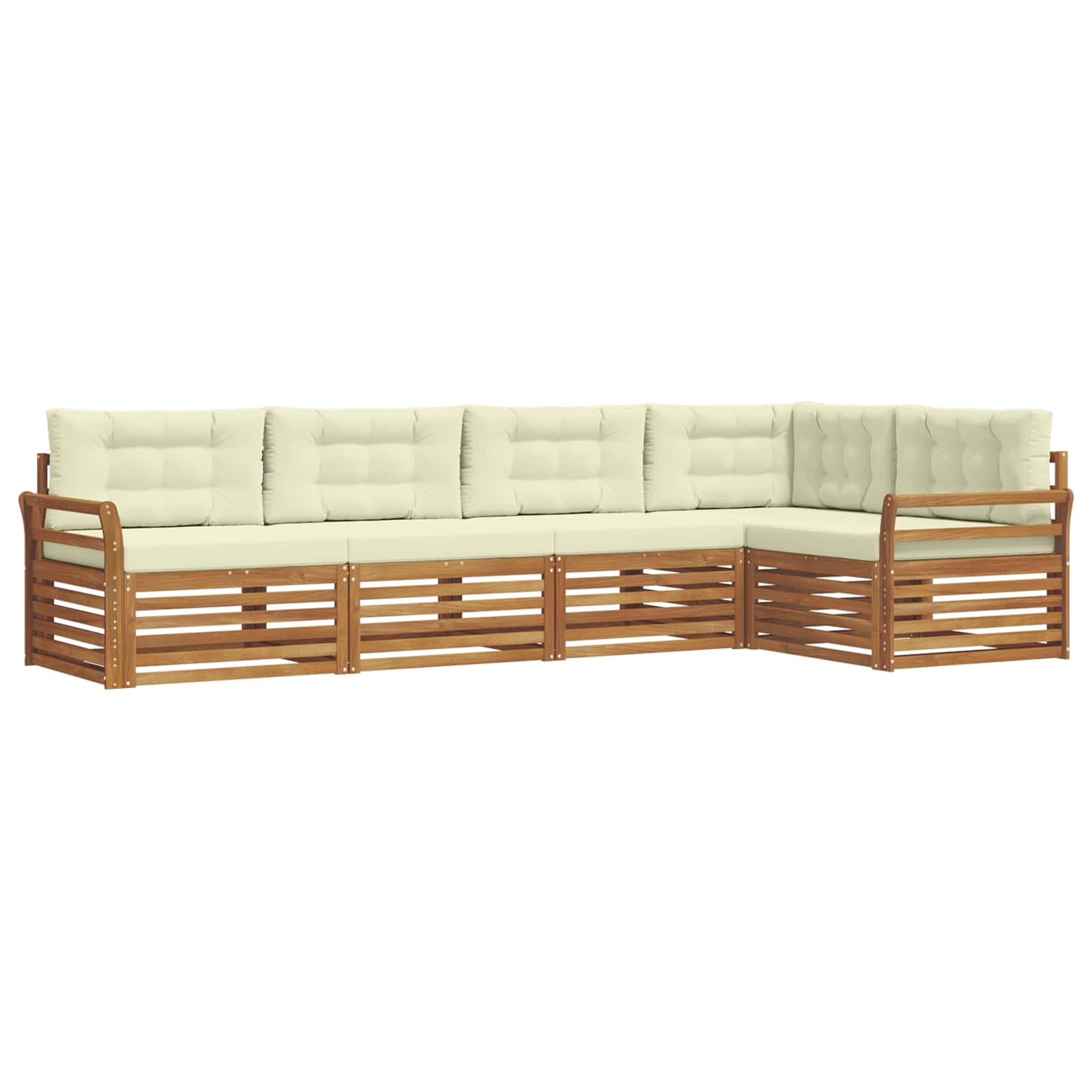 Ensemble de canapés d'extérieur 5 pcs naturel et crème