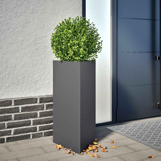 Jardinière triangulaire acier pour extérieur 70cm anthracite
