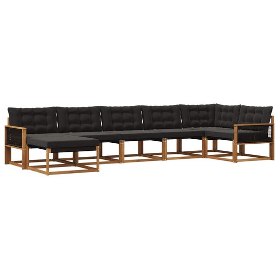 Ensemble de canapés d'extérieur 7 pc naturel et noir