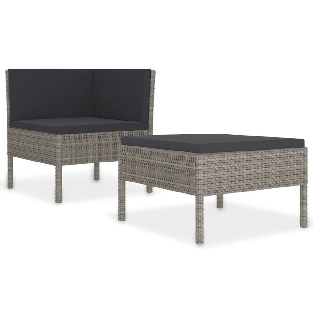 Salon de jardin 2 pcs avec coussins