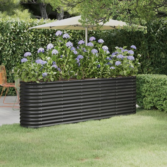 Lit surélevé de jardin acier galvanisé anthracite