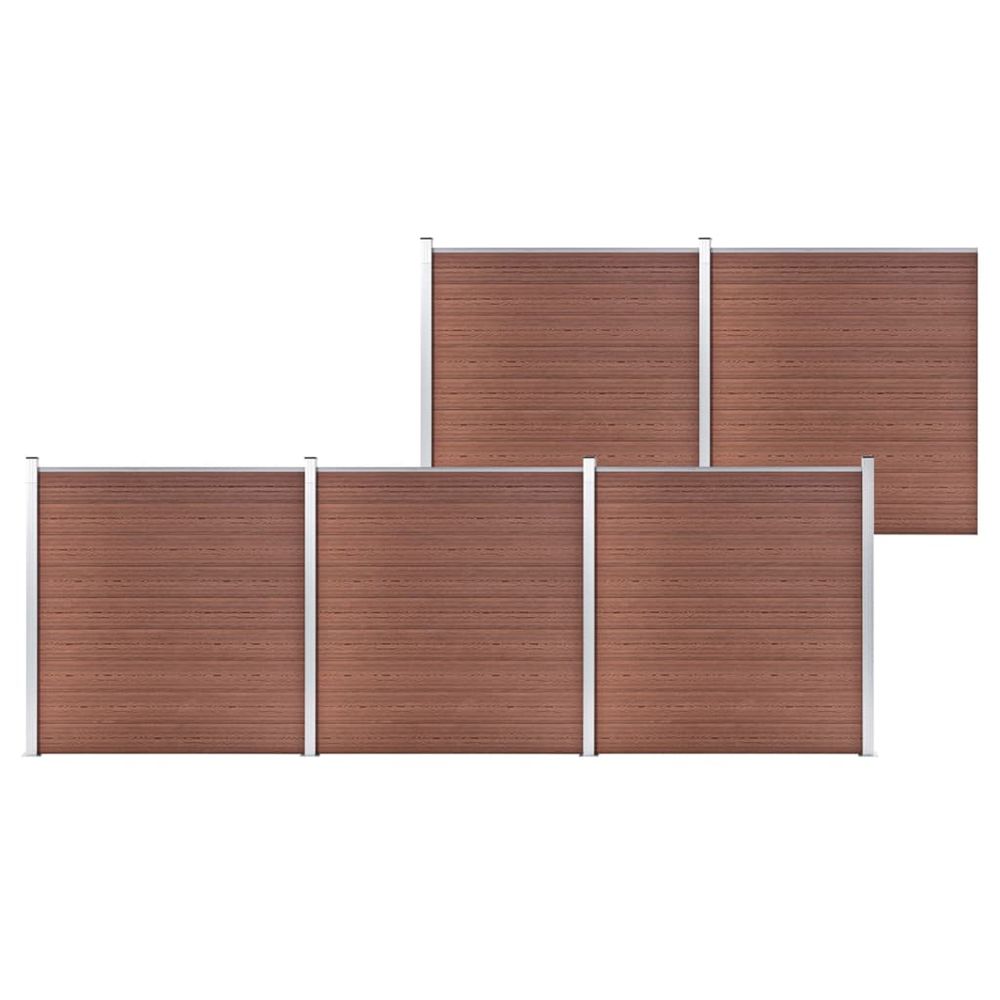 Clôture de jardin wpc 872x186 cm marron