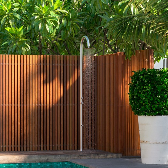 Douche courbe pour piscine acier inoxydable 316l sined palau inox