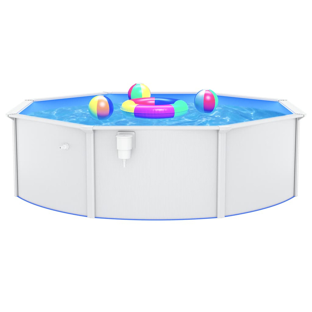 Piscine ronde avec parois en acier 460x120 cm blanc