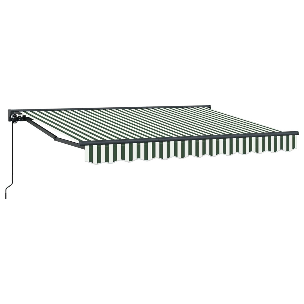 Auvent rétractable manuel vert et blanc 3 x 2 m