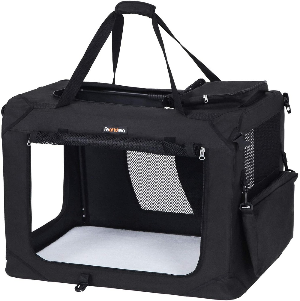 Sac de transport pour chien caisse pliable pour chien noir 60 x 40 x 40 cm