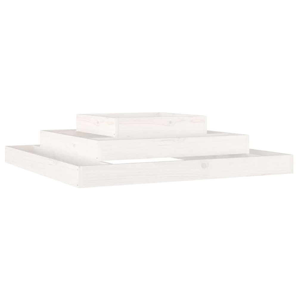Jardinière d'extérieur blanc 110x110x27 cm bois massif de pin