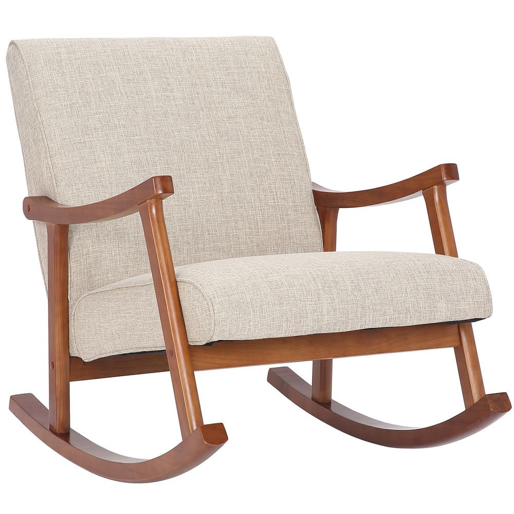 Chaise à bascule morelia en tissu avec structure en bois de lício