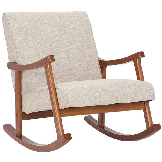 Chaise à bascule morelia en tissu avec structure en bois de lÃcio
