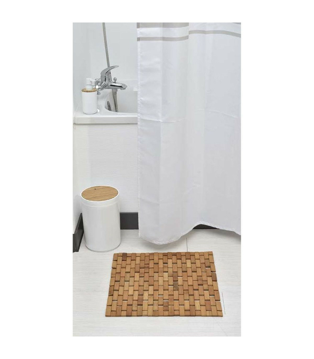 Tapis caillebotis en bambou naturel antidérapant 45 x 45 cm