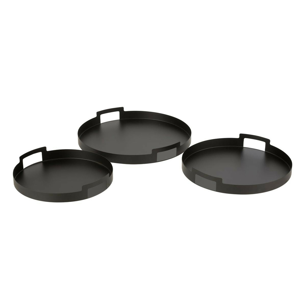 Lot de 3 plateaux en métal 