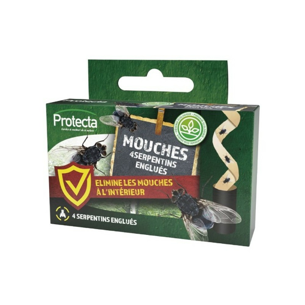 Serpentins englués anti-mouches – lot de 4 – piège écologique sans insecticide