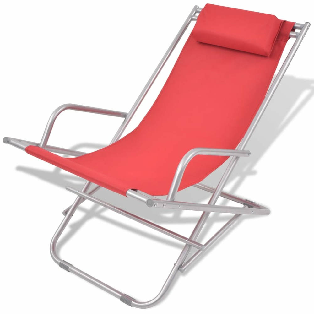 Chaises inclinables de terrasse lot de 2 acier rouge