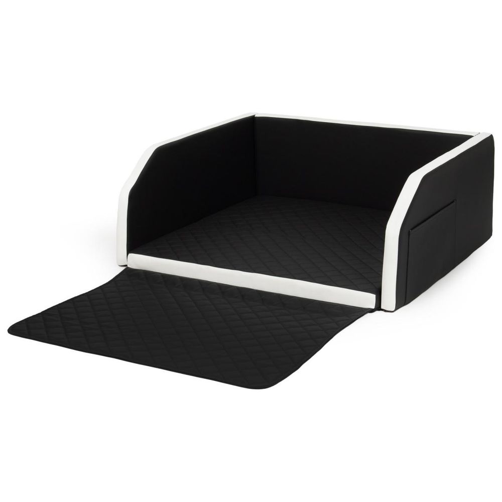 Velinda panier de voiture pliable pour chien 100x90 cm — noir - blanc