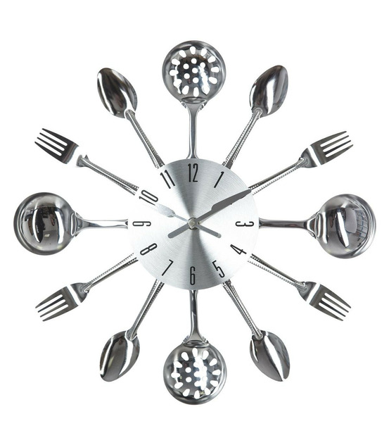 Pendule murale en métal déco cuisine d 38 cm