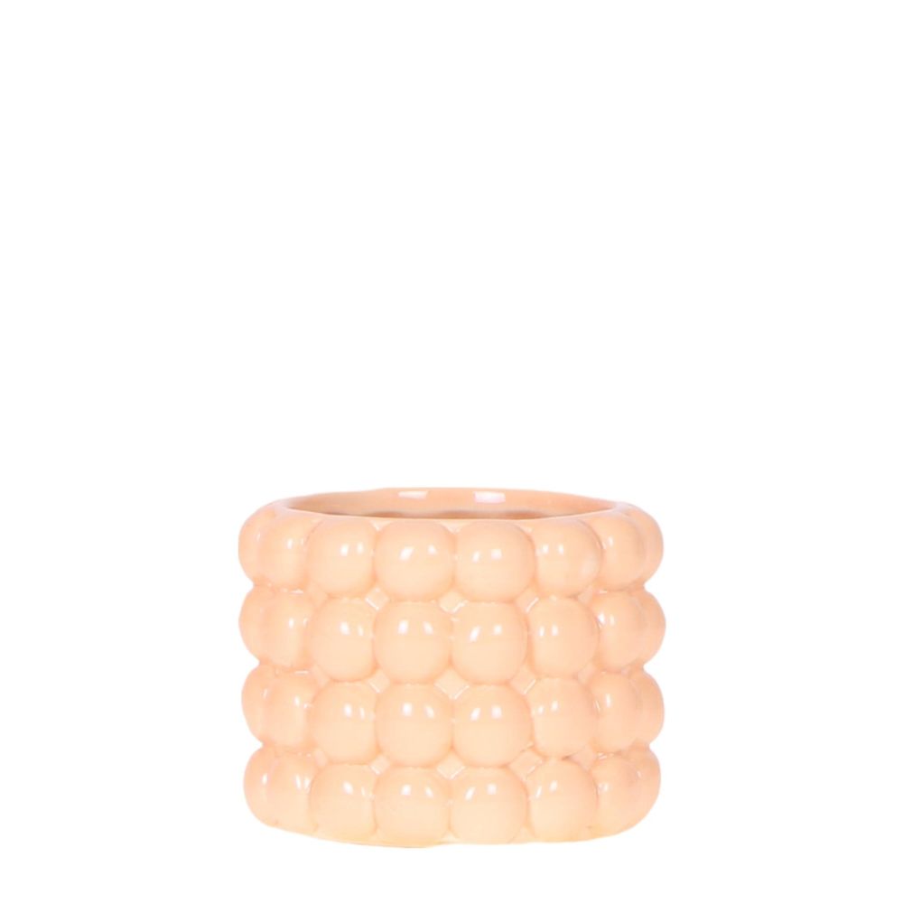 Cache-pot céramique - rondeurs colorées et gaies - pot de 6cm - pêche