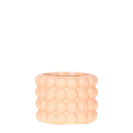 Cache-pot céramique - rondeurs colorées et gaies - pot de 6cm - pêche