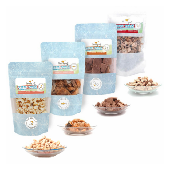 Snacks lyophilisés freeze pour chats en set économique