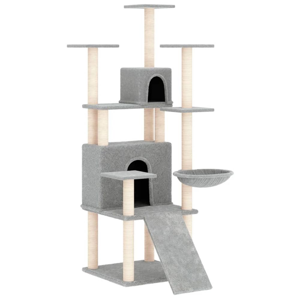 Arbre à chat avec griffoirs en sisal gris clair 154 cm