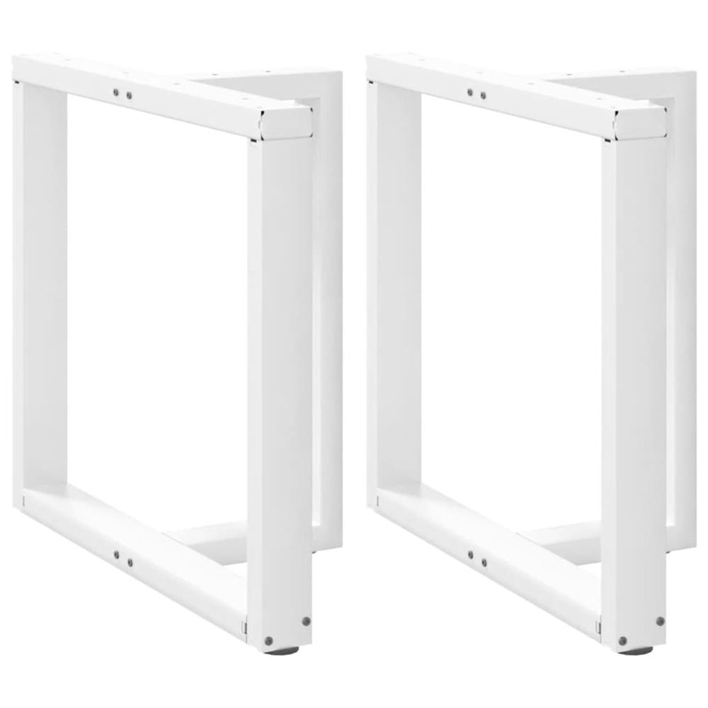 Pieds de table à manger en t 2 pièces blanc 70x35x(72-73) cm acier