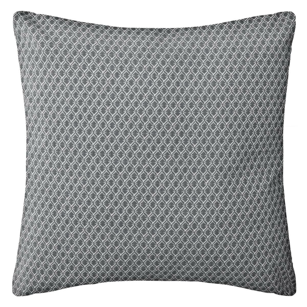 Coussin - motifs otto - coton - gris - 38x38 cm