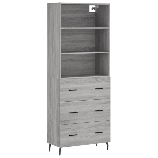 Buffet bahut commode armoire meuble de rangement organisateur cuisine salle de séjour salon haut sonoma 69,5 x 34 x 180 cm bo