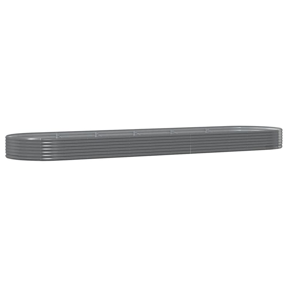 Lit surélevé de jardin acier galvanisé 523x140x36cm gris