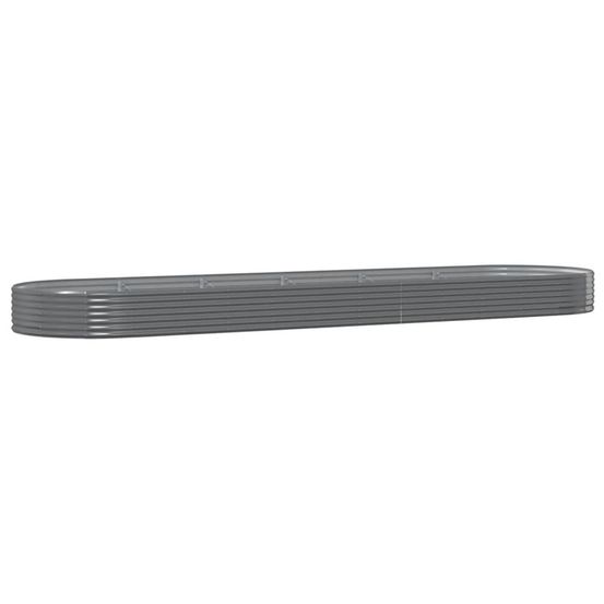 Lit surélevé de jardin acier galvanisé 523x140x36cm gris