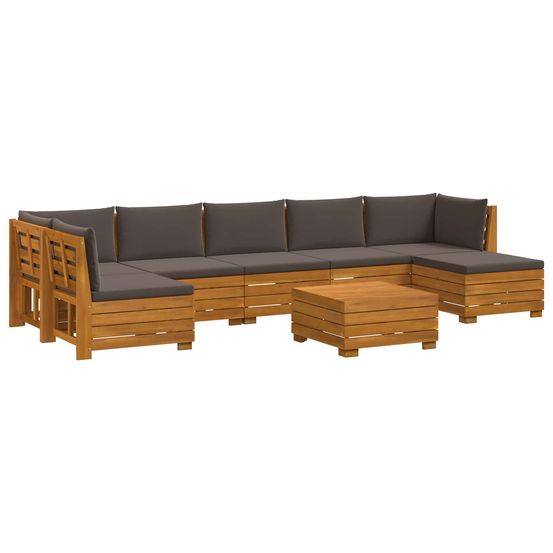 8 pc ensemble de canapés d'extérieur bois d'acacia massif