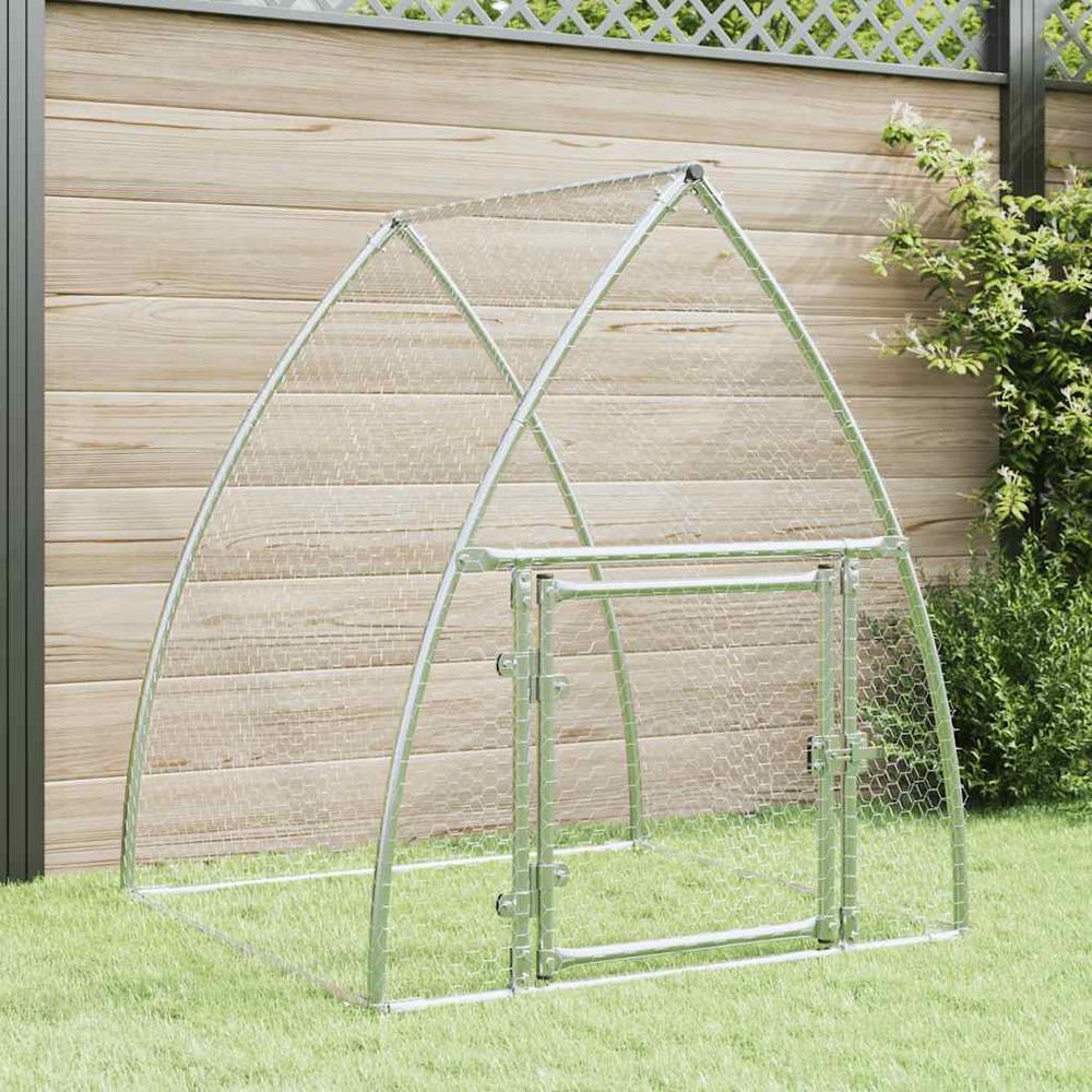 Enclos pour poules acier galvanisé parc grillagé pour jardin 100x105x120 cm