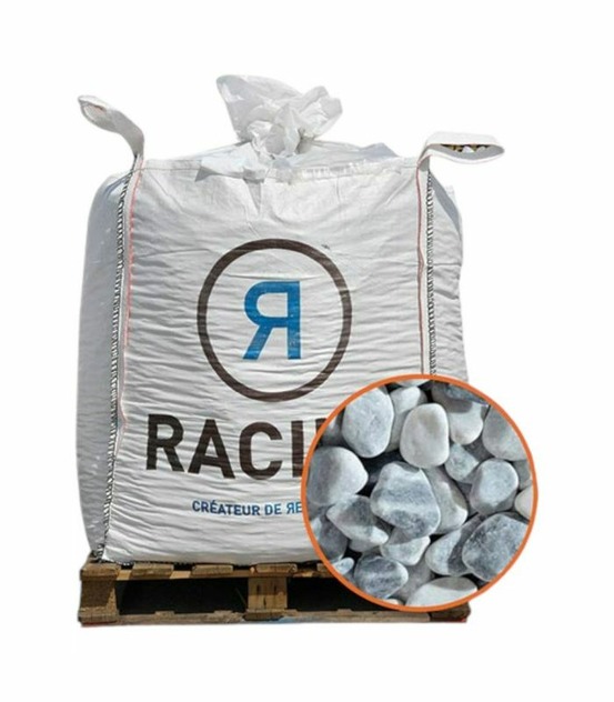 Paillage minéral galet marbre ice blue 25-40mm, big bag 500 kg - f-pai012