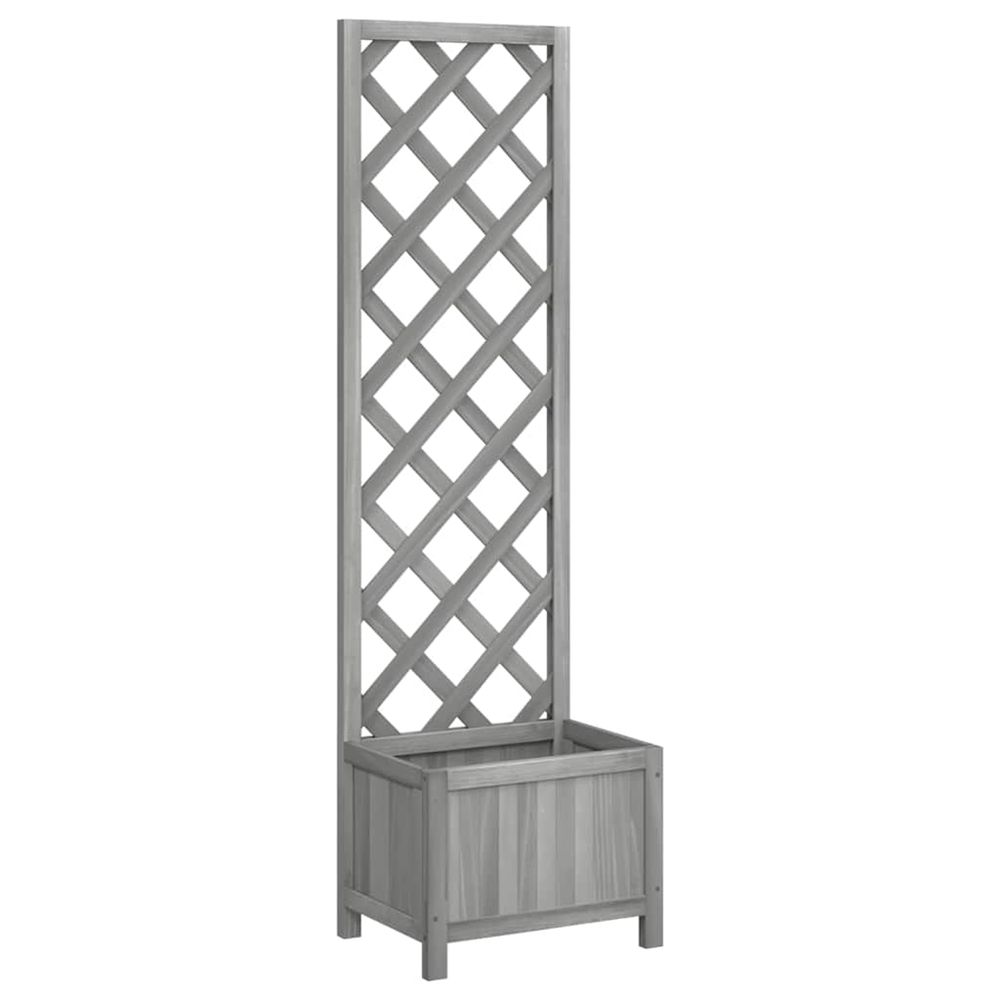 Jardinière d'extérieur avec treillis 40x30x135 cm bois massif de sapin