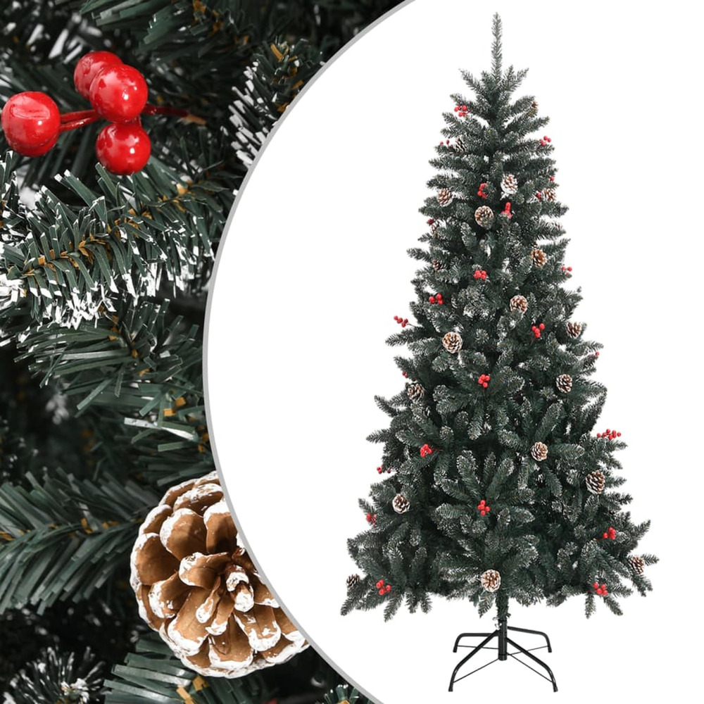 Sapin de noël artificiel avec support vert 240 cm pvc