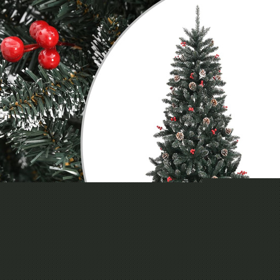 Sapin de noël artificiel avec support vert 240 cm pvc