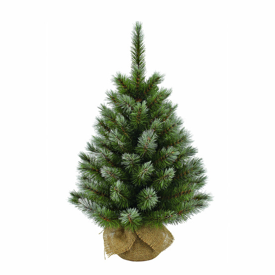 Triumph tree sapin de noël artificiel en jute - christmas tree h90 x ø56 cm - vert givré