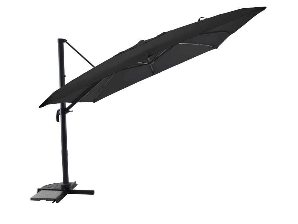 Parasol déportée 3 x 3 m inclinable 5 positions anthracite