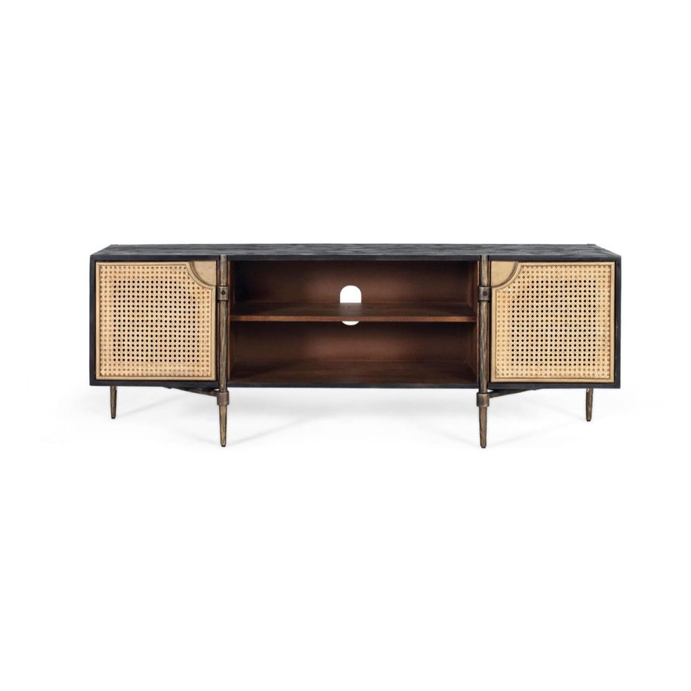 Meuble tv bois marron - emméline décoration d'autrefois