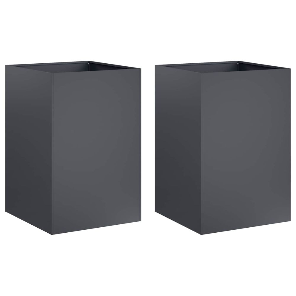 Cache-pot de jardin 2 pc anthracite 40 x 40 x 75 cm