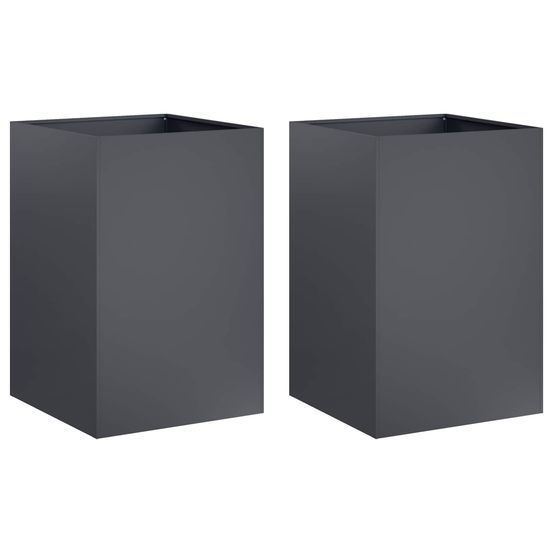 Cache-pot de jardin 2 pc anthracite 40 x 40 x 75 cm